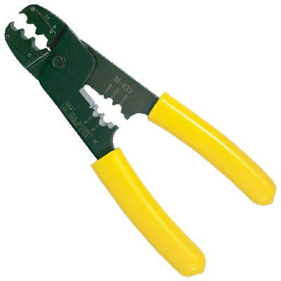 同軸線ストリップ&クリンプツール 30-433 同軸線加工、カットからＦコネクターのクリンプを1つの工具で可能。