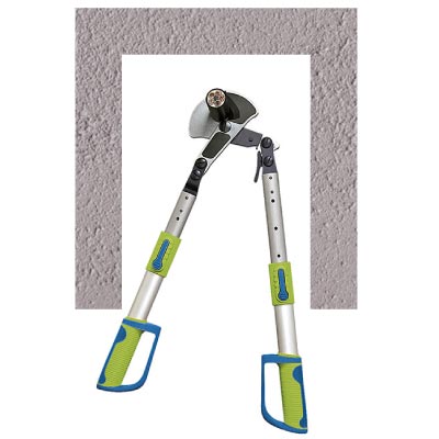 壁に囲まれた狭い場所でも、作業可能です。