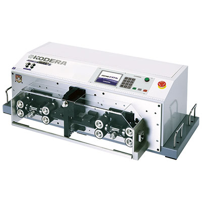 全自動測長切断ストリップ機「キャスティング」C377A デュアル4WDパワフルストリッピングユニット搭載。