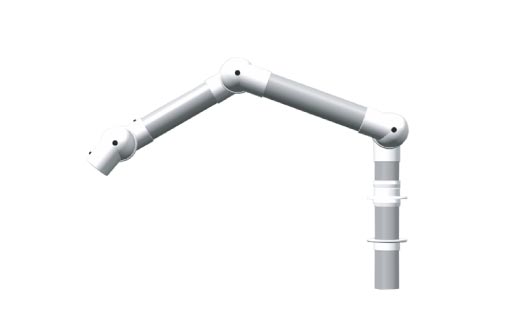 局所吸引アーム &phi;100（最大流量400m³/h）のアームです。アルミタイプ・耐薬品性タイプ・導電性タイプの3タイプがあります。