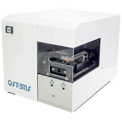 多機能型ケーブルストリッパー エアー駆動・電気制御タイプ「クイックストリッパー」QST-311S 複雑な端末加工を可能にする多機能型ケーブルストリッパー。標準でストッパースライド機構付き。